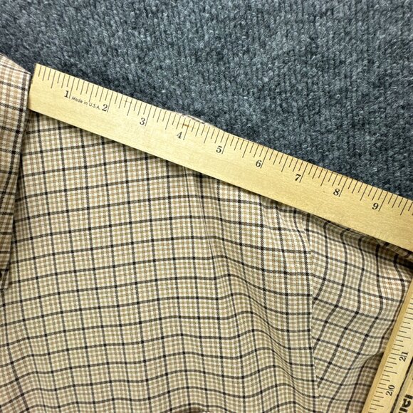 **SOLD**Brooks Brothers Shirt Mens Extra Large Tan Button Down Plaid Cashmere - Picture 11 of 14